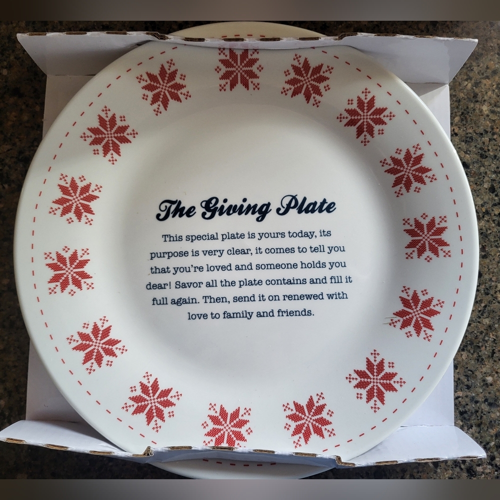 Festive Red and White Giving Plate